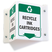 Recycle Ink Cartridges Projecting Recycling Sign