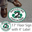 Recycling Container 2 Floor Sign & Label Kit