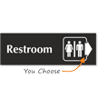 Restroom Engraved Arrow Sign