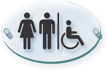Unisex Handicap Restroom Symbol ClearBoss Sign