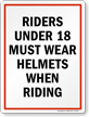Riders Must Wear Helmets Horse Safety Sign