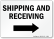 Shipping and Receivin Sign With Right Arrow