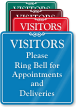 Ring Bell For Appointments Deliveries ShowCase Wall Sign