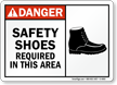 Safety Shoes Required in this Area Sign