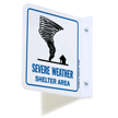 2 Sided Projecting Severe Weather Shelter Area Sign