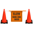 Cone Bar Barricade Sign