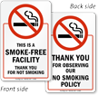 This is Smoke Free Facility, Thank You Sign