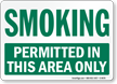 Smoking Permitted In This Area Only Sign