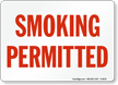 Smoking Permitted (red text)
