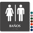 Banos Spanish Braille Sign with Male, Female Pictogram