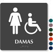 Damas SpanishTactileTouch Braille Restroom Sign