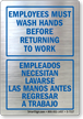 Bilingual Employees Must Wash Hands Before Returning to Work
