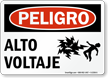 Spanish Peligro Alto Voltaje High Voltage Sign