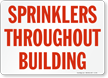 Sprinklers Throughout Building Fire Sign
