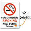 State Law Prohibits Smoking Sign
