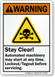 Stay Clear Automated Machinery Starts Any time Sign