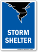Storm Shelter Emergency Sign with Graphic