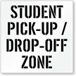 Student Pick Up Drop Off Zone Pavement Stencil