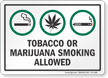 Tobacco Or Marijuana Smoking Allowed Sign