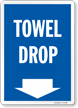 Towel Drop Pool Rules Sign 