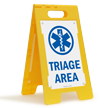 Triage Area W/Graphic Fold-Ups® Floor Sign