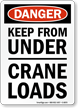 Danger Keep Under Crane Loads Sign