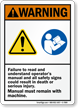 Failure To Read Operator's Manual Result Death Sign
