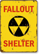 Vintage Fallout Shelter Sign With Graphics