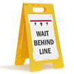 Wait Behind Line FloorBoss Sign