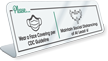 Wear Face Covering Maintain Social Distancing Desk Sign