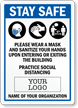 Wear Mask And Sanitize Add Logo And Name Of Organization Sign