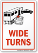 Wide Turns Horse Safety Sign