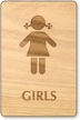 Girls Wooden Restroom Sign