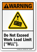 Do Not Exceed Work Load Limit Warning Sign
