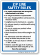 Zip Line Safety Rules Sign