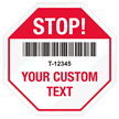 Stop Shaped Tamper Seals   Barcodes