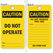 Do Not Operate Lockout Tag