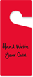 Blank Red Plastic Door Knob Hang Tag