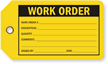 Work Order Production Control Tag
