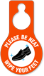 Be Neat Wipe Your Feet Hang Tag