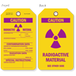 Caution Radioactive Material Contamination Data Tag