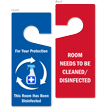 Room Disinfected / Needs Cleaning Door Hanger Tag