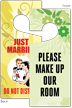 Make Up Our Room/Just Married 2 Sided Housekeeping Tag