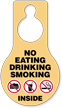 No Eating Drinking Smoking Door Hang Tag