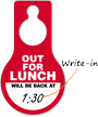Out For Lunch Write-On Time Hang Tag