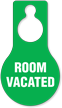 Room Vacated Plastic Door Hang Tag