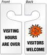 Visiting Hours Over / Visitors Welcome Door Hanger