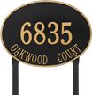 Hawthorne Oval Estate Lawn Address Plaque, Two Lines