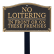 No Loitering Statement Lawn Plaque