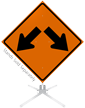 Arrow Left And Right Symbol Roll Up Sign